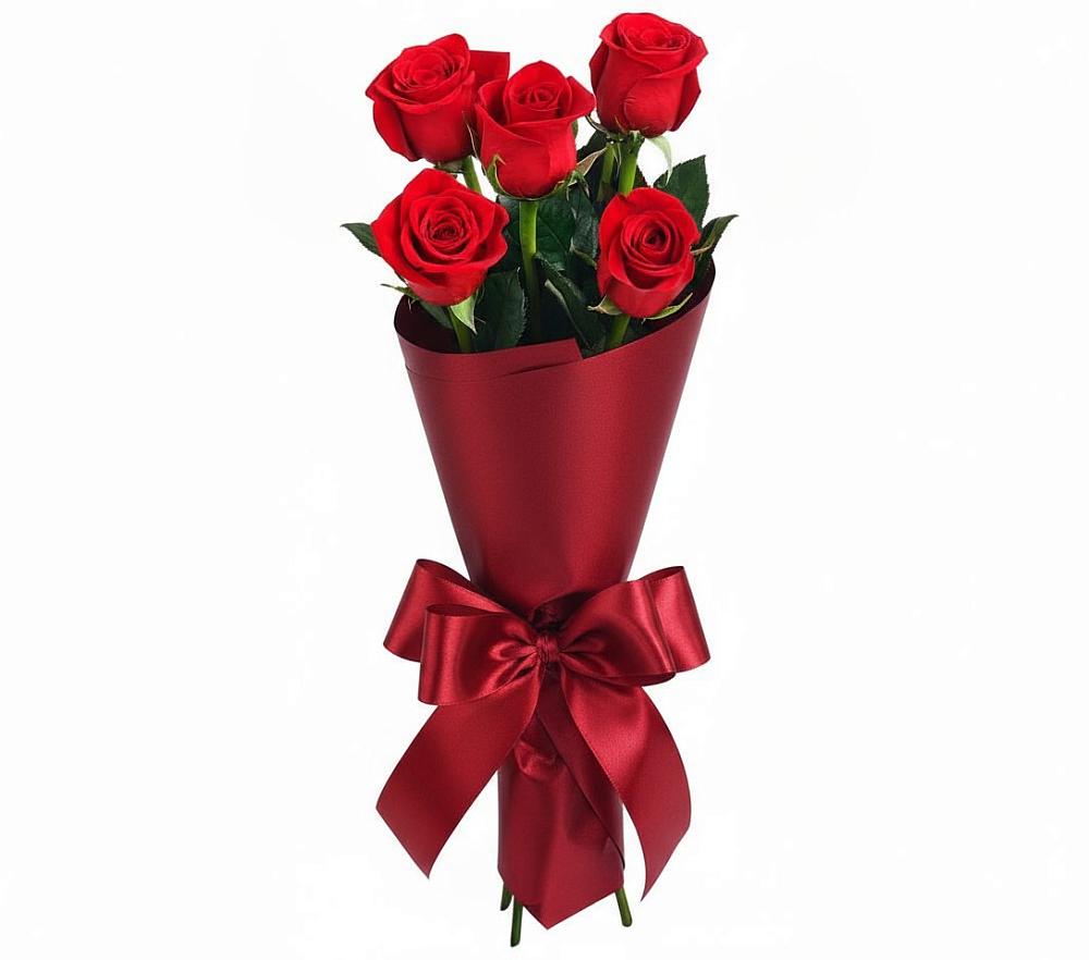 Букет 5 Красных роз Эдлесс Лав в Сусумане