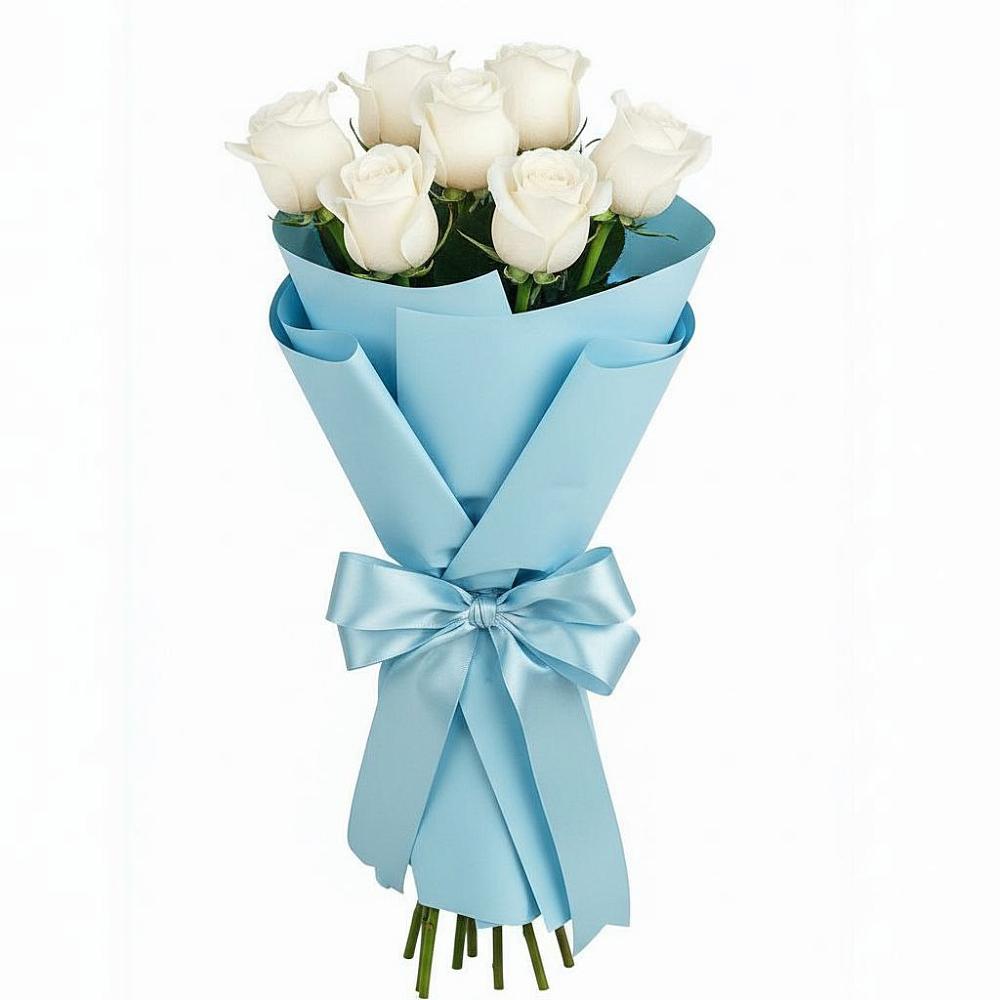 Букет 7 белых роз Проуд в Сусумане