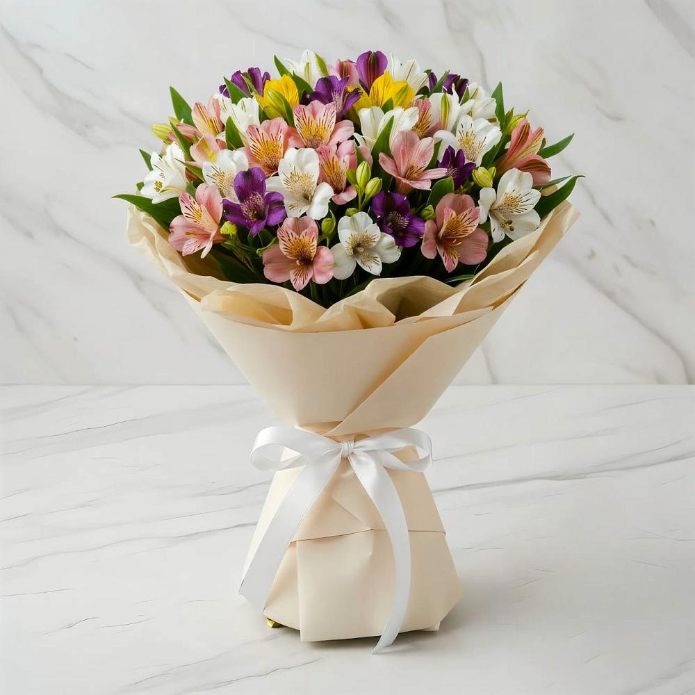 Букет цветов из: Альстромерии в Сусумане