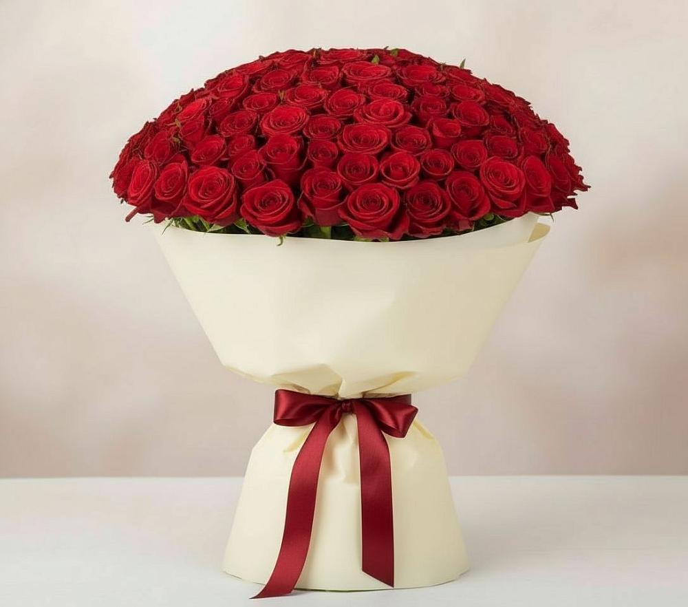 Букет 101 Красная роза Милано в Сусумане