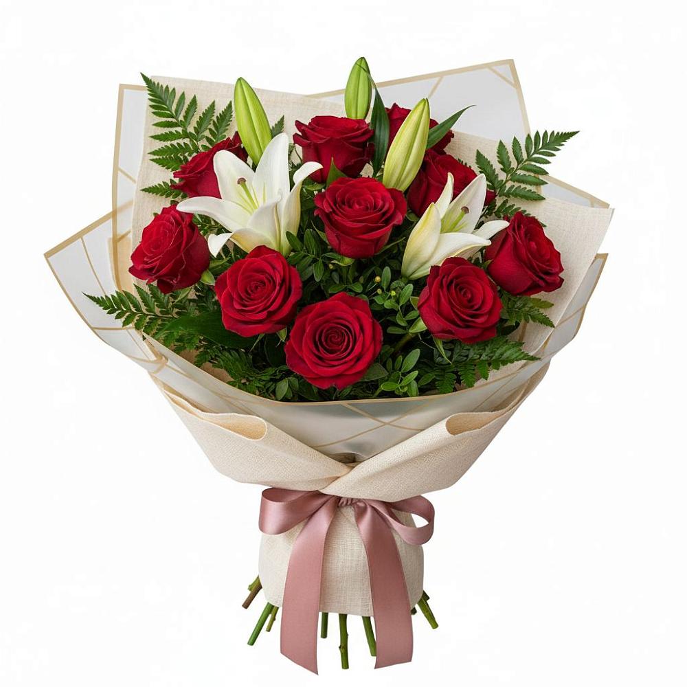 Букет цветов из: Лилии и Розы в Сусумане