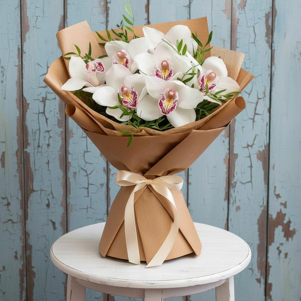 Букет цветов из: Орхидеи и Розы в Сусумане