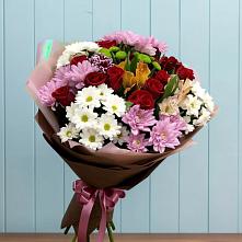 Букет цветов из:  Розы, Хризантемы и Альстромерии #REPLACE_PRED# Сусумане