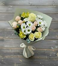 Букет цветов из:  Альстромерии, Розы и Хризантемы в Сусумане